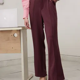 WORK IT by STREET 9 Women Tailored Straight Fit High-Rise Pleated Trousers-image-42