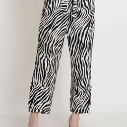 Popwings Women Striped Relaxed Easy Wash Pleated Trousers-image-27