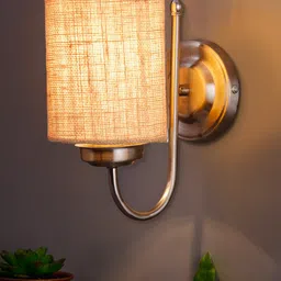 Devansh Beige Jute wall mounted lamp with Steel Base-image-31