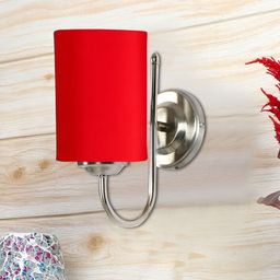 Devansh Red Traditional Cylinder Shaped Wall Lamp-picture-3