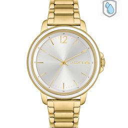 Lacoste Women Silver-Toned Brass Dial & Gold Toned Stainless Steel Bracelet Style Straps Analogue Watch-image-63