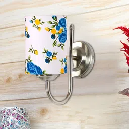 Devansh White & Blue Printed Metal Contemporary Cylinder Shaped Wall Lamp-image-50