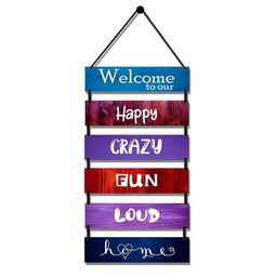 Home Delight Blue & Black Printed Wooden Wall Hanging-image-31