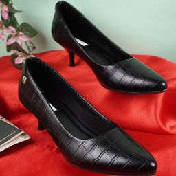 ELLE Women Textured Kitten Pumps-23