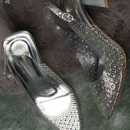 Retro Walk Pointed Toe Textured Kitten Pumps-14