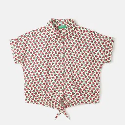 United Colors of Benetton Girls Floral Printed Extended Sleeves Cotton Shirt Style Top-picture-30