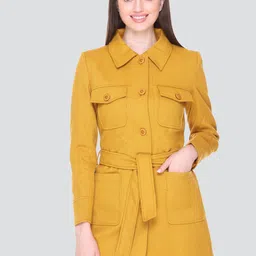 HONNETE Women Solid Winter Polyester Coats-picture-15