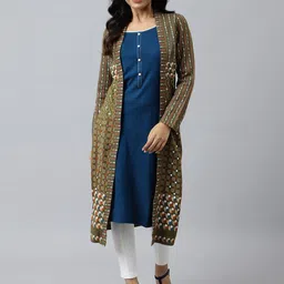 AURELIA Women Green Printed Kurta-image-49