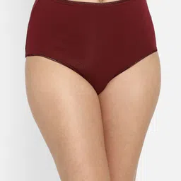 Clovia Women Maroon Solid Cotton Hipster Briefs-image-62