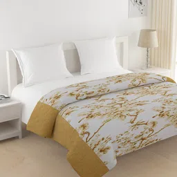 SWAYAM Yellow Floral Printed Heavy Winter 350 GSM Double Bed Quilt-image-14