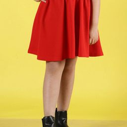 NEUDIS Self Design Flared Mini Skater Skirt-36
