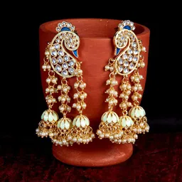 Sukkhi Gold-Plated Contemporary Jhumkas Earrings-image-17