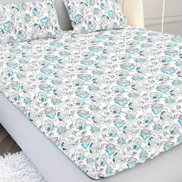 MAYFAIR HOMES LONDON Cotton Floral 180 TC King Bedsheet with 2 Pillow Covers-55