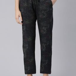Enamor Women Mid-Rise Printed Lounge Pants-image-6