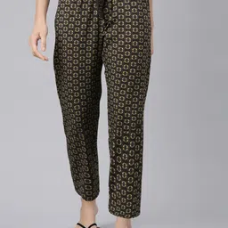 Enamor Women Plus Size Mid-Rise Printed Lounge Pants-picture-22