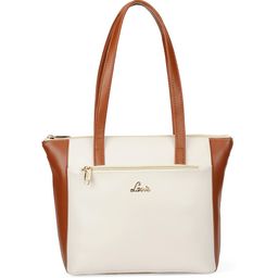 Lavie White Colourblocked Oversized Shopper Shoulder Bag-image-20