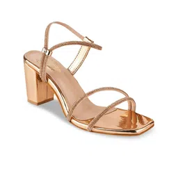 Shoetopia Embellished Party Block Heels With Backstrap image 2