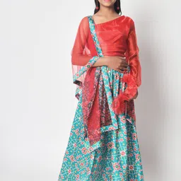 studio rasa Girl Ready to Wear Lehenga & Blouse With Dupatta-image-10