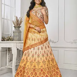 SAPTRANGI Embroidered Ready to Wear Lehenga & Blouse With Dupatta-picture-44