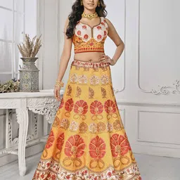SAPTRANGI Embroidered Ready to Wear Lehenga & Blouse With Dupatta-picture-10