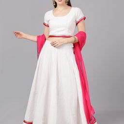 AKS Couture Striped Sequinned Ready to Wear Lehenga & Blouse With Dupatta-picture-35