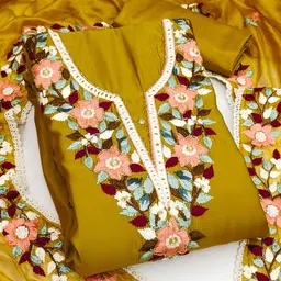 KALINI Embroidered Pure Silk Unstitched Dress Material-image-96