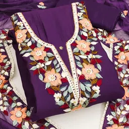 Ishin Embroidered Unstitched Dress Material-picture-5