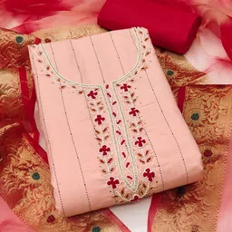 KALINI Embelished Beads and Stones Unstitched Dress Material-image-99