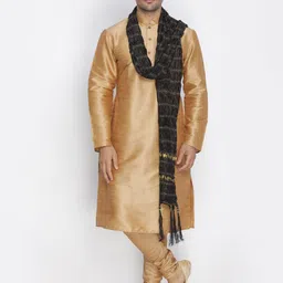 VASTRAMAY Mandarin Collar Straight Kurta with Churidar & Dupatta-picture-45