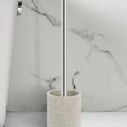 OBSESSIONS Brown Textured Toilet Brush With Holder-image-53