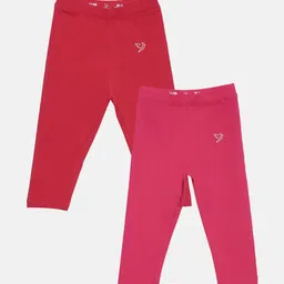 TWIN BIRDS Girls Pack Of 2 Solid Pure Cotton Three Fourth-Length Leggings-image-17
