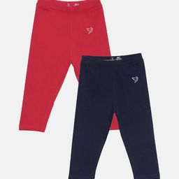 TWIN BIRDS Girls Pack Of 2 Solid Pure Cotton Three Fourth-Length Leggings-image-73