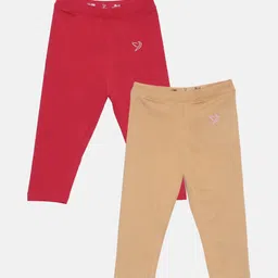 TWIN BIRDS Girls Pack Of 2 Solid Pure Cotton Three Fourth-Length Leggings-image-32