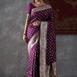 Mitera Ethnic Motifs Woven Design Zari Kanjeevaram Saree-40