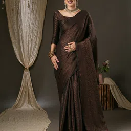 Anouk Ethnic Motifs Woven Design Zari Banarasi Saree-10