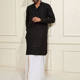 VASTRAMAY Men Embroidered Regular Sequinned Kurta-picture-44