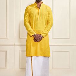 VASTRAMAY Men Embroidered Regular Sequinned Kurta-picture-38