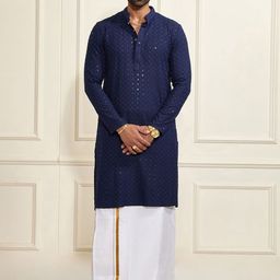 VASTRAMAY Men Ethnic Motifs Embroidered Regular Sequinned Kurta-picture-53