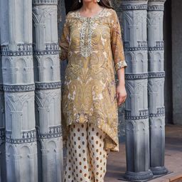Biba Ethnic Motifs Printed Thread Work A-Line Kurta With Palazzo-picture-40
