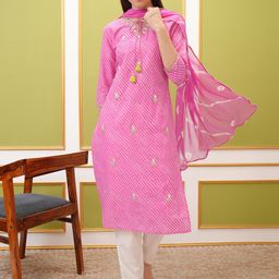 Vishudh Ethnic Motifs Regular Mirror Work Pure Cotton Kurta with Trousers & With Dupatta-picture-43