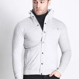 Dream of Glory Inc Men Grey Fleece Tailored Jacket-image-34