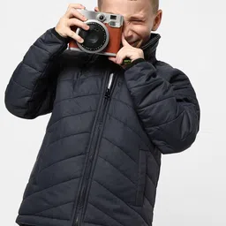 Instafab Boys Mock Collar Long Sleeve Zip Detail Windcheater Crop Outdoor Padded Jacket-picture-29