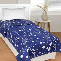 Supreme Home Collective Blue & white Floral 144 TC Single Bedsheet-image-52