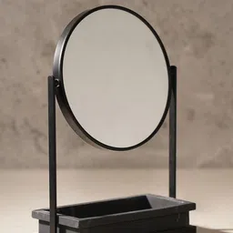 Pure Home and Living Black Double Sided Metal Vanity Mirror With Polyresin Base-image-29