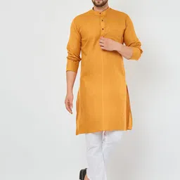Armaan Ethnic Mandarin Collar Regular Pure Cotton Kurta with Pyjamas-image-59
