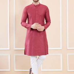 See Designs Mandarin Collar Long Sleeves Pure Cotton Straight Kurta With Pyjamas-image-56