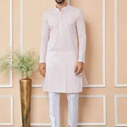 See Designs Striped Regular Sequinned Pure Cotton Kurta with Pyjamas-picture-7
