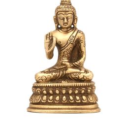 CraftVatika Gold-Toned Brass Blessing Buddha With Sacred Kalash Showpiece-image-56