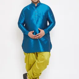 VASTRAMAY Men Turquoise Blue Kurta with Dhoti Pants-picture-38