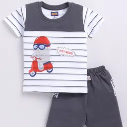 Nottie Planet Boys Printed Pure Cotton T-shirt With Shorts-image-79